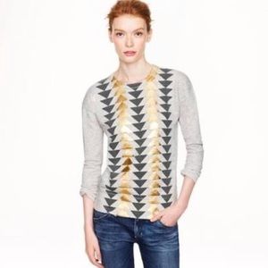 Cute! J. Crew Aztec Metallic Triangle Sweatshirt